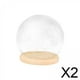 thumbnail image 1 of 2x Cúpula De Exhibición Con Base Vitrina Transparente Cubierta De Vidrio Contenedor Cúpula De Vidrio 15 Cm Base De Madera, 1 of 8