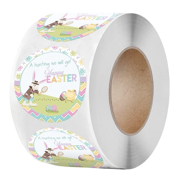 500pcs Happy Easter Stickers Cute Bunny Rabbit Self Adhesive Seal Label for Gift