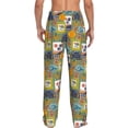 thumbnail image 3 of Uemuo Hawaiian Style Pattern Men's Wide Leg Palazzo Lounge Pants with Pockets Light Weight Loose Comfy Casual Pajama Pants-XX-Large, 3 of 9