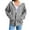 Gray。, variant on Women's Zipper Hoodies Dressy Casual Drawstring Sweatshirts Plaid Casual Fall Winter Outfit with Pockets Gray M