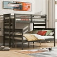 thumbnail image 5 of Harper & Bright Designs Wood Twin XL over Queen Bunk Bed with Ladder, Detachable Bunk Bed Frame with Guardrail, Can be Separate into 2 Platform Bed, Gray, 5 of 13