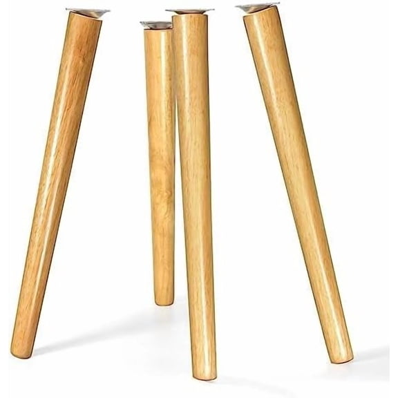 Table Legs 16 inch Wood Furniture Legs for Coffee Table End Table Mid-Century Modern DIY Furniture Tapered Natural Threaded M8 Hanger Bolts Pack of 4