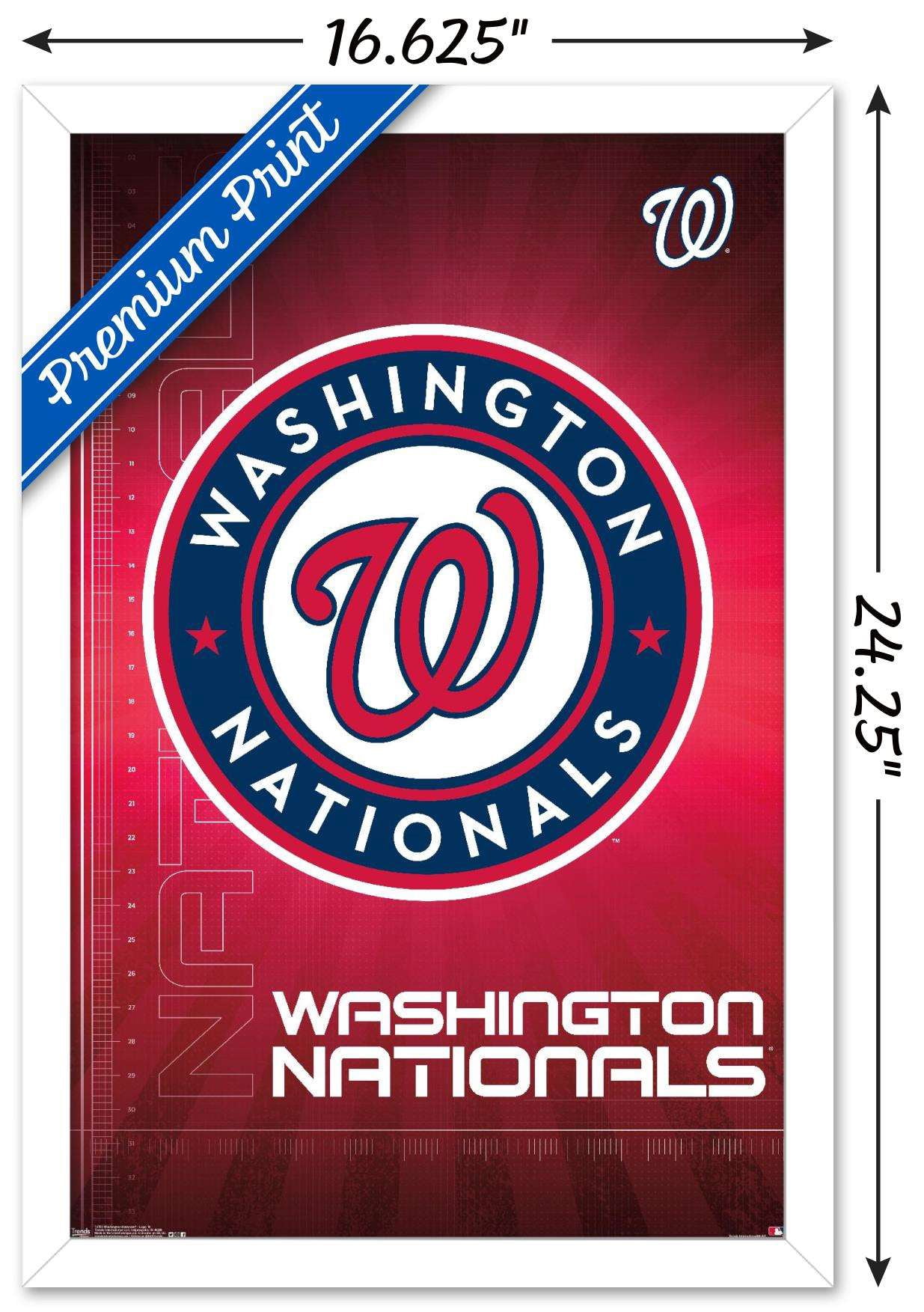 MLB Washington Nationals - Logo 16 Wall Poster, 14.725" x 22.375", Framed