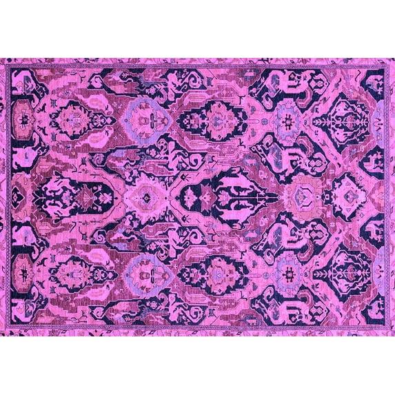 Ahgly Company Indoor Rectangle Abstract Purple Modern Area Rugs, 2' x 4'