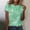 Green, variant on Silver Plus Size Blouses for Women, Polyester Juniors Tops, Short Sleeve Lightweight Button Down Shirt Women, Athletic Tops, Sequin Weekend Printed Womens Clothes Trendy Spring 2024