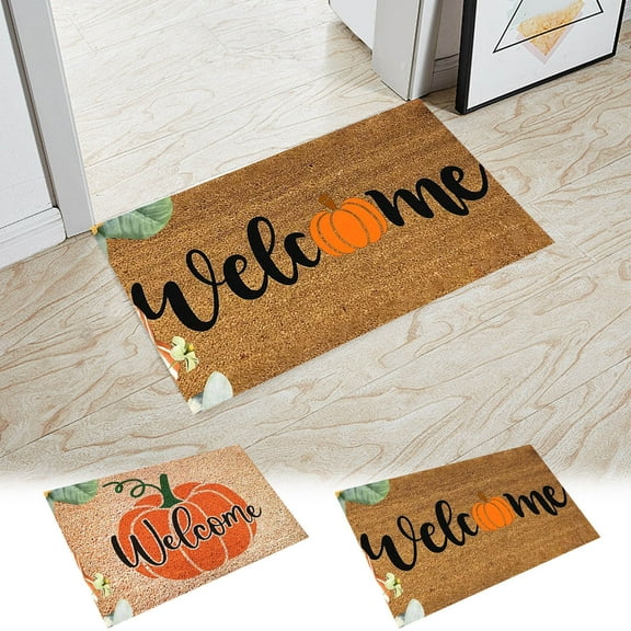 Floleo Halloween Pumpkin Welcome Doormat Halloween Pumpkin Doormat Hello Pumpkin Door Mat Doormat Outdoor Entrance Funny Cute Fall Halloween Thanksgiving Indoor Outdoor Entrance Mats