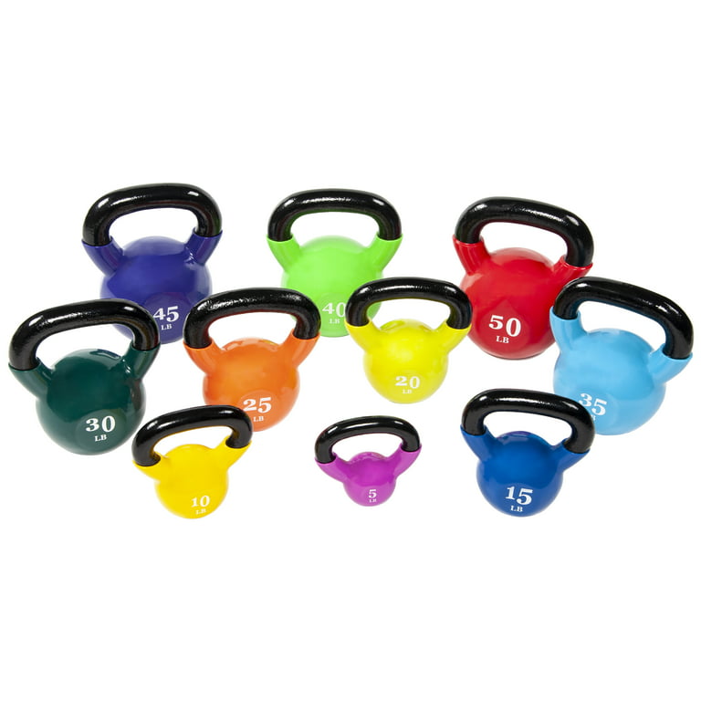 BalanceFrom All-Purpose Color Vinyl Coated Kettlebells, 40 lbs