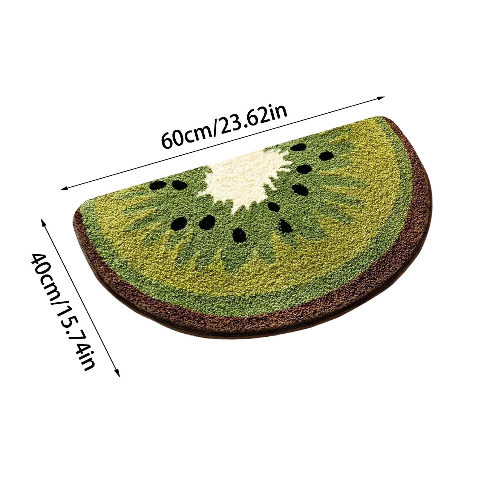 Nilvkv Kiwi Fruit Bath Mat Fruit Bathroom Rugs for Living Room and Bedroom, Non Slip Small Washable Rug Kiwi Fruit Bathroom Decor (15.75x23.62in)