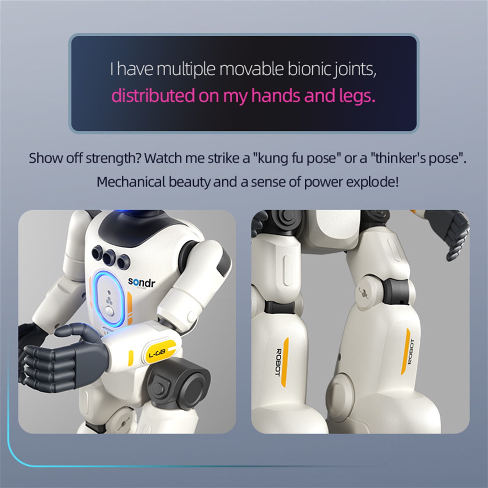 Singing Dancing RC Robot with Gesture Sensing Control, Programmable Smart Robot with Bionic Joints, USB Rechargeable Interactive Robot