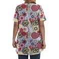 thumbnail image 6 of Fantaslook Plus Size Womens Tunic Tops Short Sleeve Casual Floral Shirts Swing Flare Dressy Blouses, 6 of 9