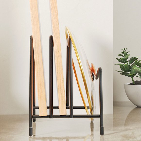 WASHWEPE Organizador Multifuncional De Tapas Y Tablas De Cortar En Acero Negro Para Cocina