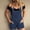 Dark Blue, variant on Joau Denim Jumpsuit for Women Casual Adjustable Straps Short Romper with Pockets Casual Stretch Jeans Playsuit Bib Pants Overalls