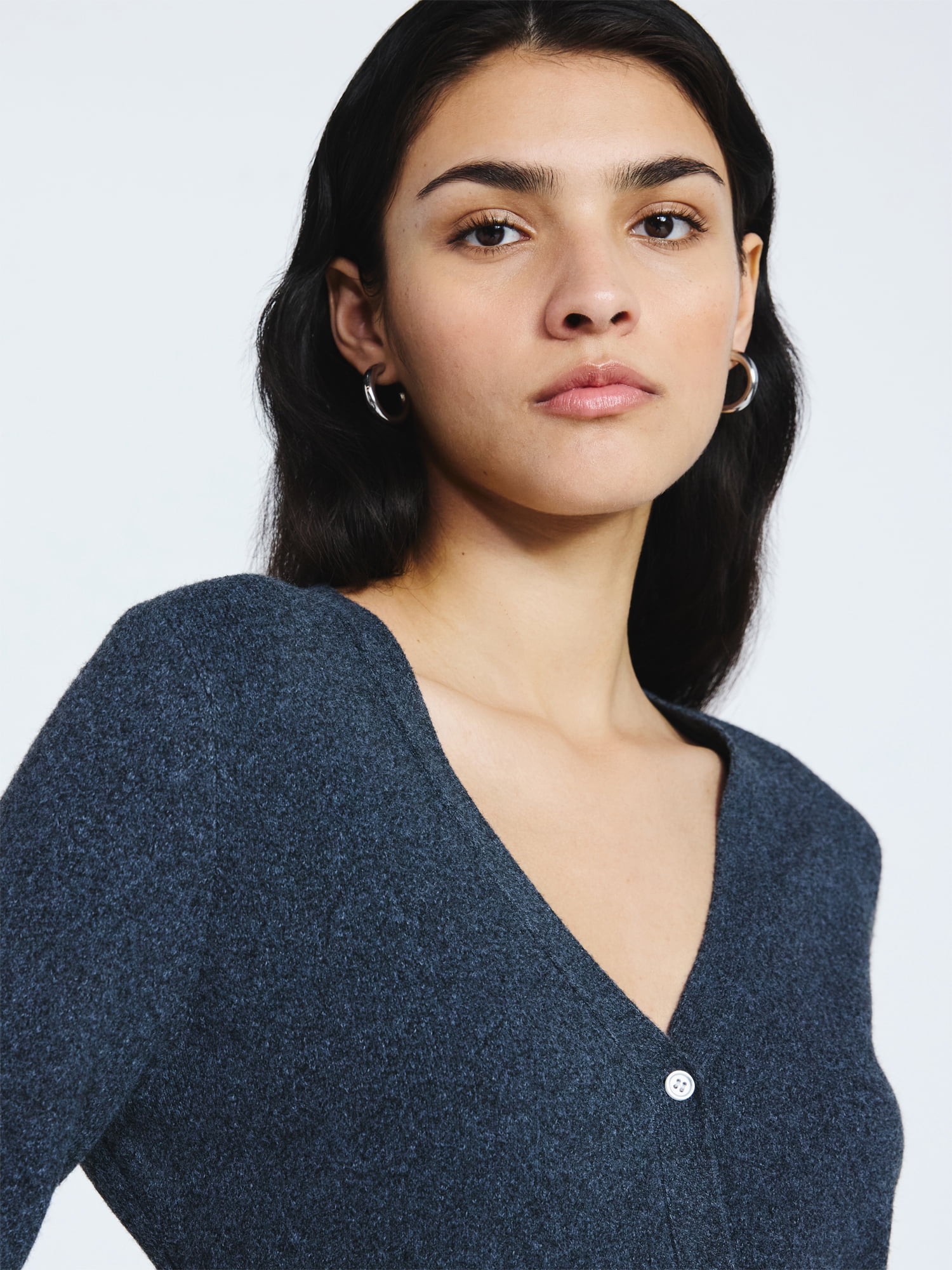 Scoop Women's V Neck Cardigan with Long Sleeves, Lightweight, Sizes XS-XXL