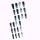 thumbnail image 4 of Juego de 24 piezas de uñas postizas largas de mármol, forma de ataúd de cristal, pegatinas for uñas de color verde oscuro, uñas postizas acrílicas, con pegatinas de pegamento (24 piezas), 4 of 6