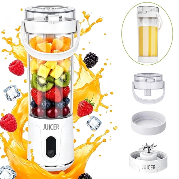 Portable Blender, 20 Oz Smoothie Blender USB Rechargeable Personal Blender for Kitchen with 12 Blades Direct-Drink Lid Cup Base