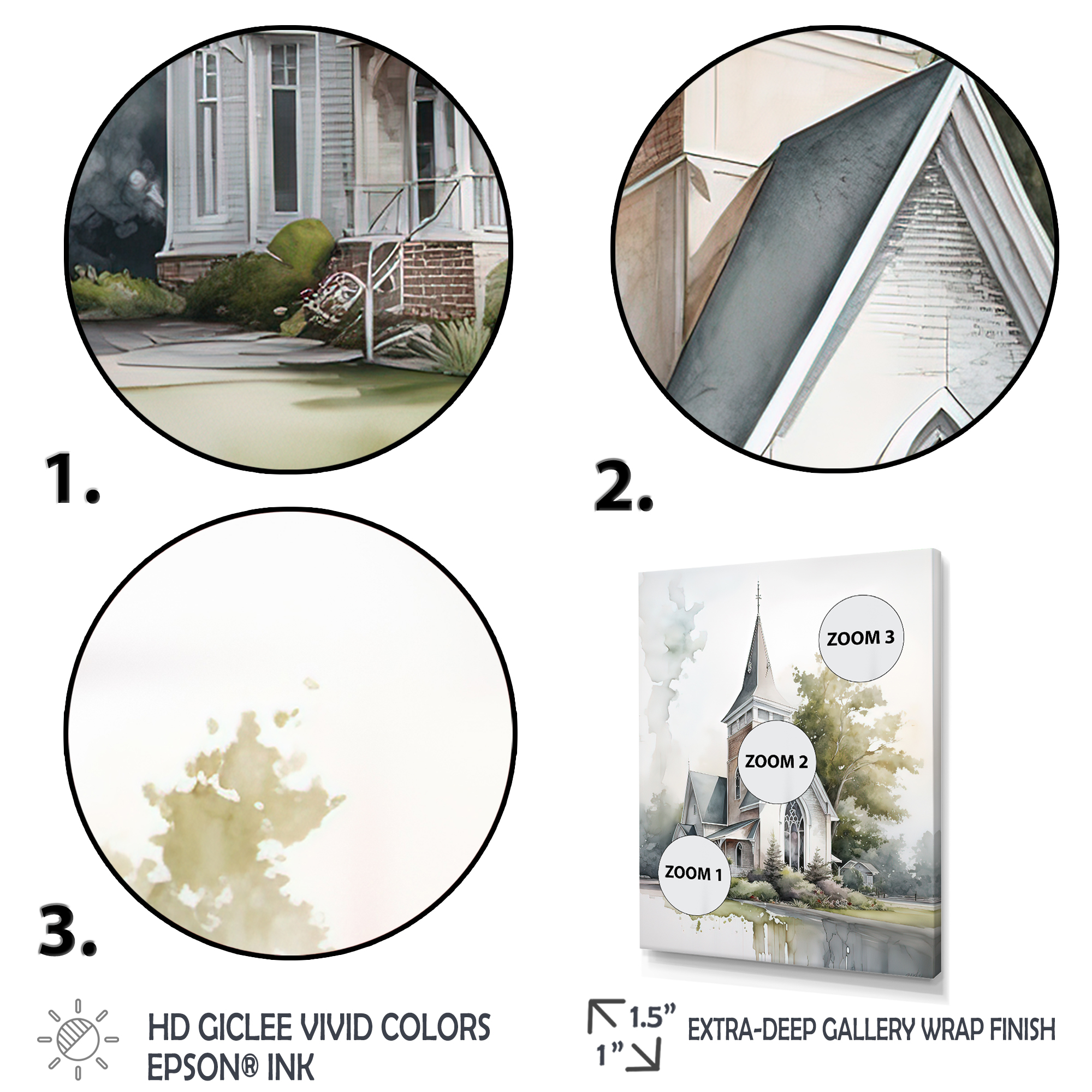 Designart Church In A Small Town III Canvas Wall Art