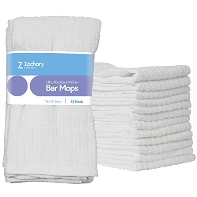 zachary collection cleaning towels [12 pack 16" x 19"] kitchen white