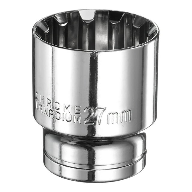 12 Point Socket 1/2" Drive by 27mm Metric CR-V Steel Shallow Sockets