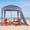 Dark Blue Stripes, variant on 6x6 Feet Beach Tent Sun Shelter with UPF 50+ UV Protection, Easy Setup Cool Canopy Sun Shade with Side Wall, Wind Resistant Family Canopy Cabana