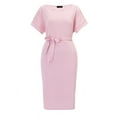 thumbnail image 4 of UVN Summer Dresses for Women Striped T Shirt Dress Casual Midi Dress Short Sleeve Sundress with Pockets, 4 of 8