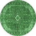 thumbnail image 1 of Ahgly Company Indoor Round Medallion Emerald Green Traditional Area Rugs, 5' Round, 1 of 4