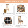 thumbnail image 4 of Pioneer Flower Seat Covers for Dining Room Chairs Set Of 6,Stretch Printed Washable Chair Seat Cover with Elastic Ties and Button,Removable Waterproof Couch Cushion Covers, 4 of 6