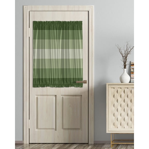 Sage Green Ombre Blackout Door Curtains for French, Glass,Front, Back, Patio Door, Sage Green Gradient Woods Farmhouse Thermal Insulated Rod Pocket Window Curtain Drapes With Tiebacks 54"x40"