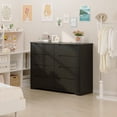 thumbnail image 5 of Aiho 8 Drawer Black Double Dresser, Modern Wooden Storage Cabinet with Cut-Out Handles, Large Chest for Bedroom Living Room, 5 of 9