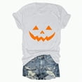 thumbnail image 5 of Towmus Women's Pumpkin Face T-Shirt Funny Halloween Lantern Shirt for Women Cute Graphic Tees, 5 of 5