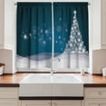 thumbnail image 2 of Ambesonne Christmas Kitchen Curtains, Fantasy Xmas Tree, 55"x39", Slate Blue White, 2 of 3