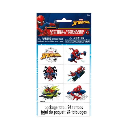 Spiderman Temporary Tattoos, 24ct (Best Way To Clean A Tattoo)