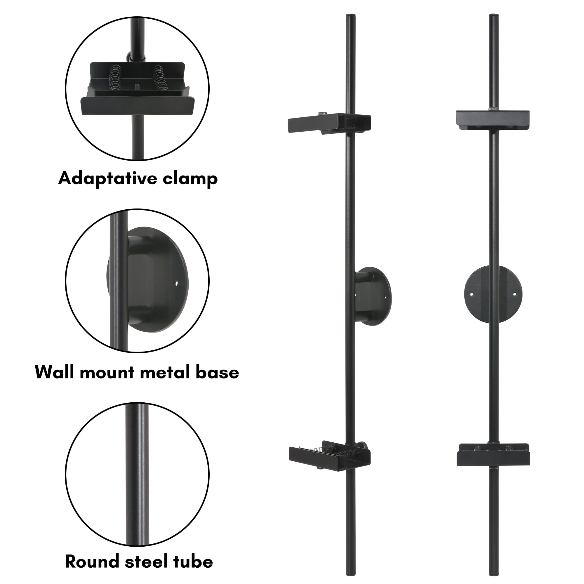 Americanflat 24" Wall Mounted Picture Frame Stand and Artwork Easel Adaptive Clamps Ideal for 18x24 Frame - Black