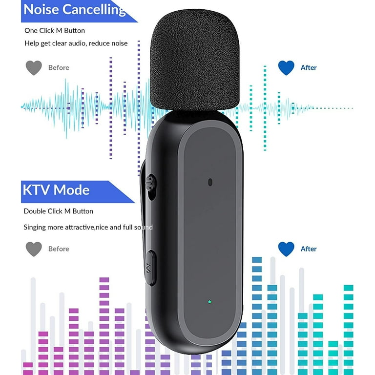 Wireless Lavalier Microphone for Android 1 Mics Cordless Lapel