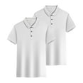 thumbnail image 1 of Meichang Unisex Plus Size T Shirts Solid Color Collared Short Sleeve Shirts Button Up Henley Shirts Dressy Casual Work Office Tees Flash Sale of Today, 1 of 5