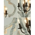 thumbnail image 2 of TOMIYA White Wood Farmhouse Chandelier Bronze Metal Pendant Light 4-Light  Dining Room Ceiling Lamps Handmade Retro Vintage Rustic Hanging Light Fixtures for Entryway Kitchen Island Foyer, 2 of 5