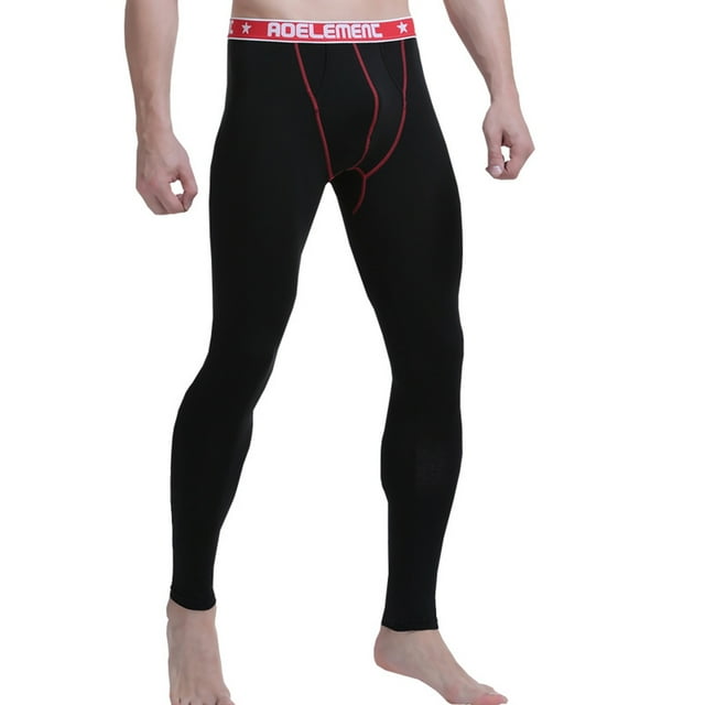 CEHVOM Men Solid Casual Tight Base High Waist Breathable Keep Warm Ankle-Length Pants