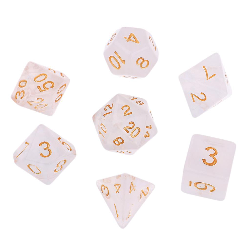 7pcs Polyhedral Dice Set Family 4-Die 6-Die Game Dice for TRPG D& D Cup Game 