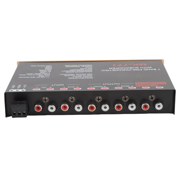 Ecualizador Gráfico Para Automóvil Preamplificador, Entrada De Altavoz De Alto Nivel Ecualizador Gráfico Para Automóvil De 7 Bandas Ajuste De Ganancia Variable Para