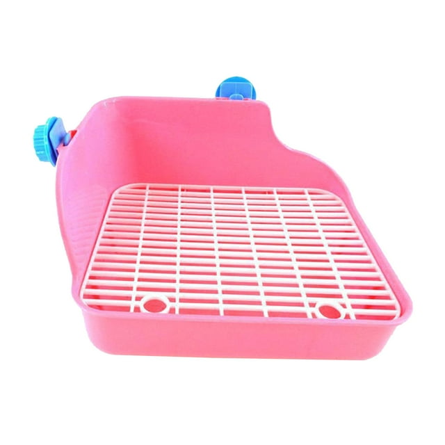 Xuanheng Rabbit Cage Potty Trainer Rectangular Plastic Small Animals Pet Pan Cleaning Tool for Guinea Pigs Hamster 28x22x16cm