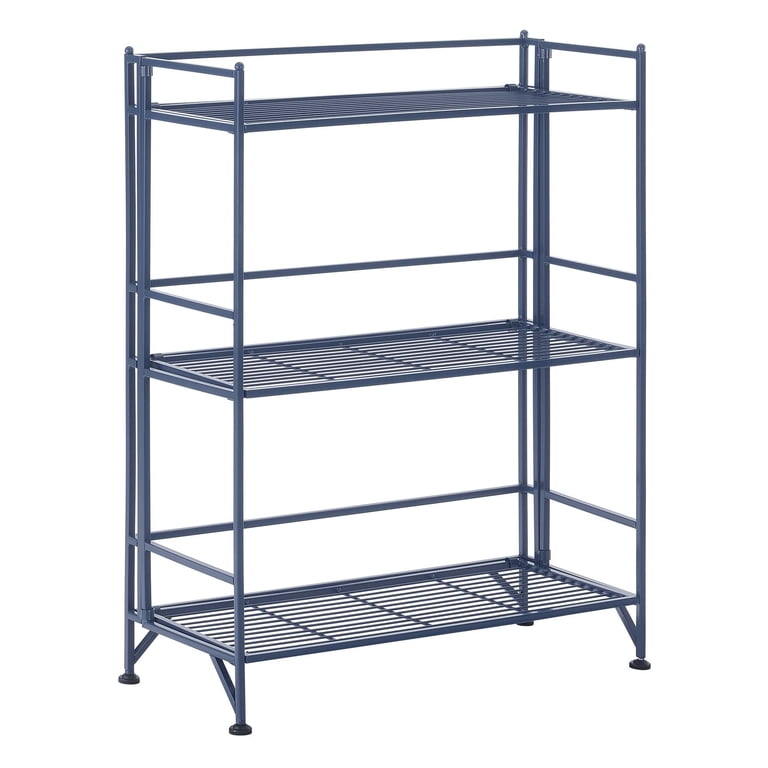 Convenience Concepts 3-Tier Metal Folding Shelf, Cobalt Blue photo 3