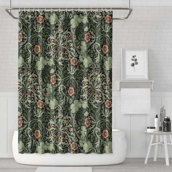 Rustic Tribal Style Shower Curtain 72x72 Inches Quick-Dry Polyester Bathroom Curtain with Plastic Rings for Tub