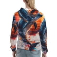thumbnail image 7 of Lsque Sunset Ocean Watercolor Dolphin Pattern Casual Women's Hoodie,Hooded Sweatshirt with Kangaroo Pocket,Pullover Hoodie with Eye-catching Drawstrings-X-Large, 7 of 7
