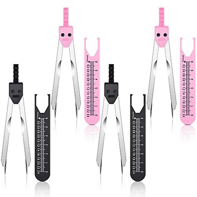 Ekg Caliper Ecg Caliper Herramienta de Medición Con La Rula (Negro + Rosa) Afortunado Sencillez