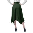 thumbnail image 4 of Moomaya Womens Handkerchief Hemline Midi Skirt High Waist Casual Summer Skirts, 4 of 6