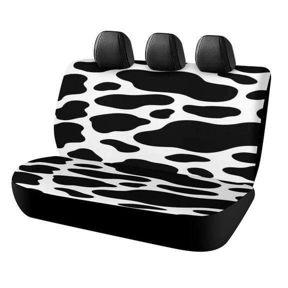 Animal Printing Cow Car Rear Seat Covers,Bench Back Seat Cover , Easy to Install Universal Fit for Cars Trucks Vans And SUVs