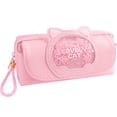 thumbnail image 1 of Pink Cute Quicksand Cat Pencil Case for Girls, Large Capacity, Zipper and Velcro Closures, Practical and Innovative Design, Purple, 1 of 5