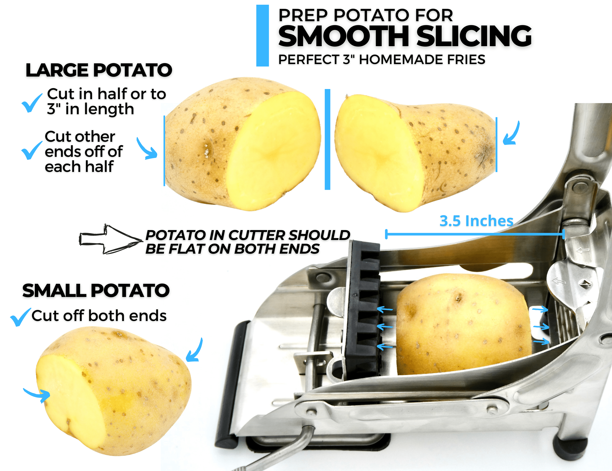 DOITOOL Stainless Steel Potato Slicer, Potato Cutting Device with Easy Grip  Handle, Multi- French Fry Cutter Fruit Slicer
