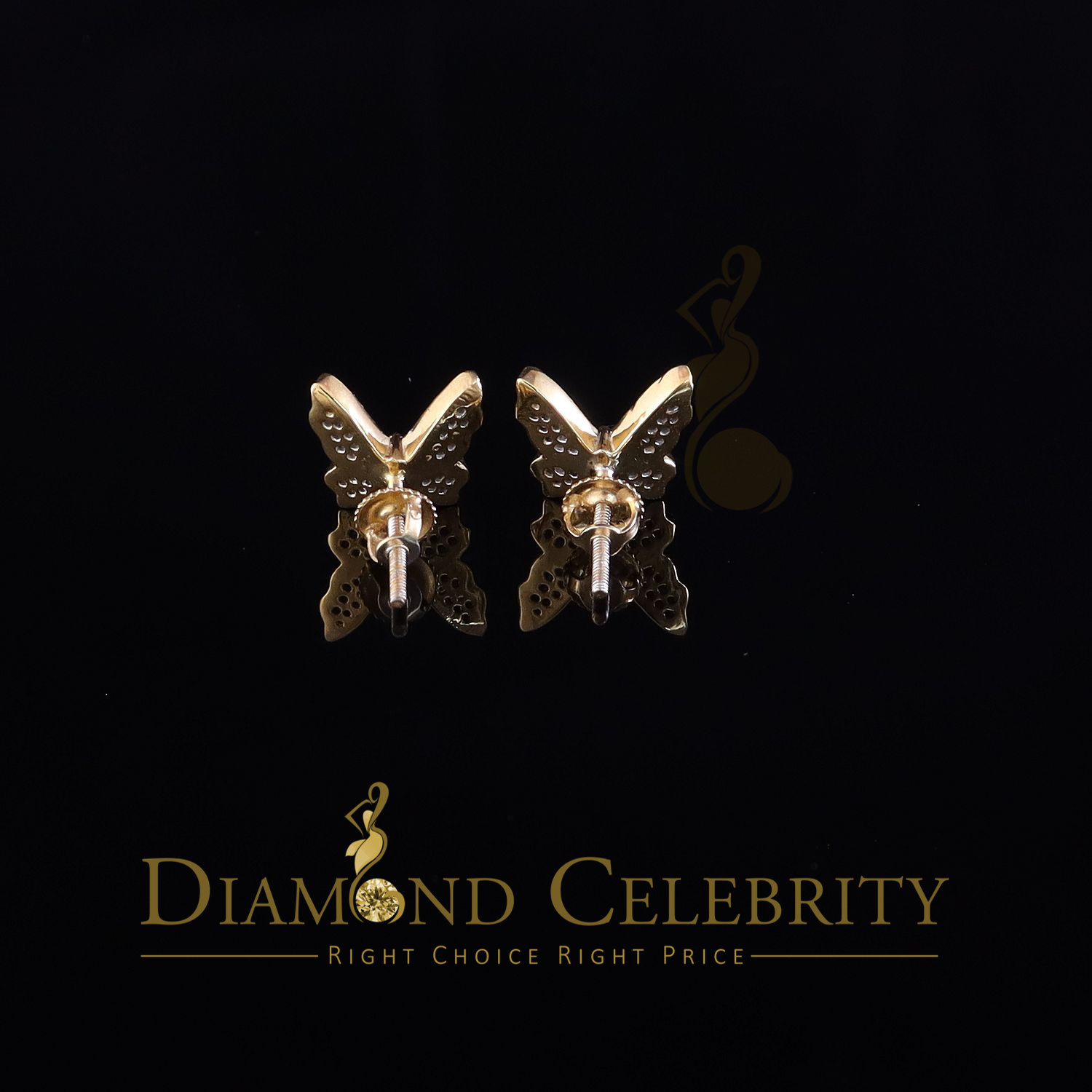Diamond Celebtrity Butterfly Stud White, Cubic Zirconia Earrings, Sterling Silver, 0.34 ct. t.w., 1 Count