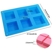 3 Packs 6 Cavities Silicone Cake Baking Mold (Purple, Blue, Pink), DaKuan Baking Mold Cake Pan, Biscuit Chocolate Mold, Ice Cube Tray, Soap Mold