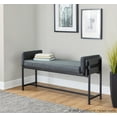 thumbnail image 3 of LumiSource Black Metal, Grey Wood, Black PU Kari Bench, 3 of 4